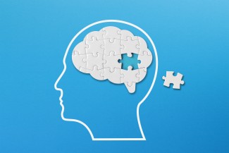 Puzzle de cerveau dans une tête